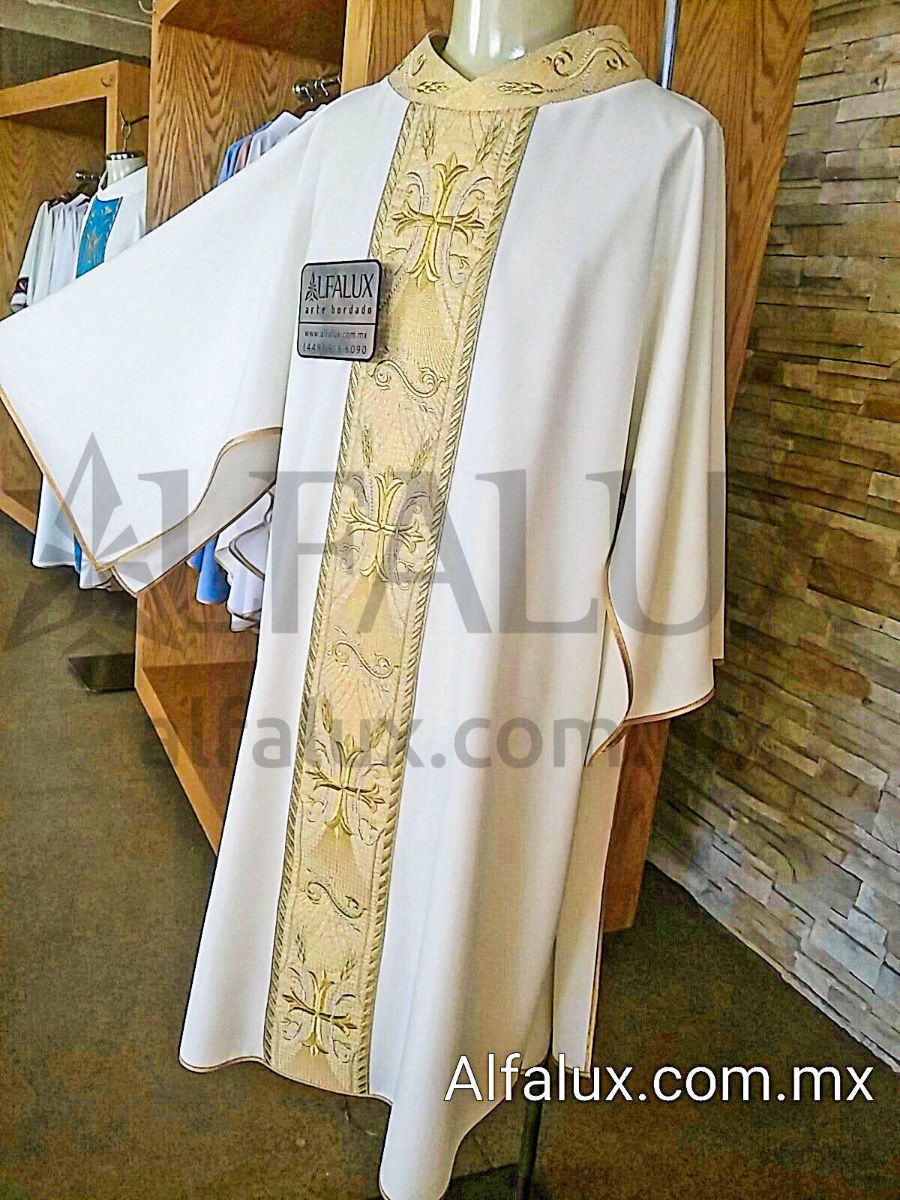 11 CATEDRAL CUERDA Blanco Dalmatica Brocado 343